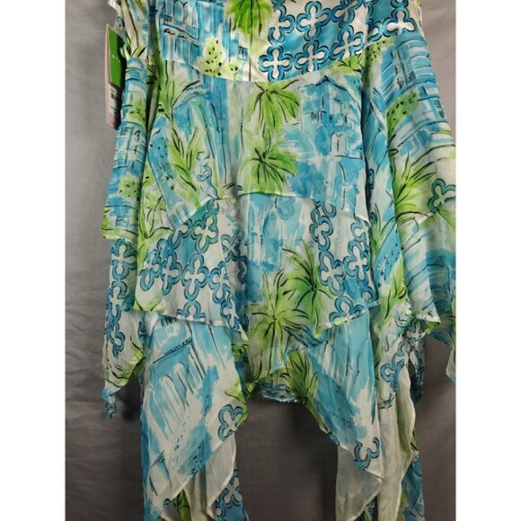 LILLY PULITZER‎ GISELLE SKIRT BELLE VILLA Silk Blend Skirt Handkerchief Hem Sz 8 - Picture 5 of 12